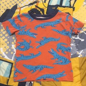 Orange Alligator Print Kids Shirt